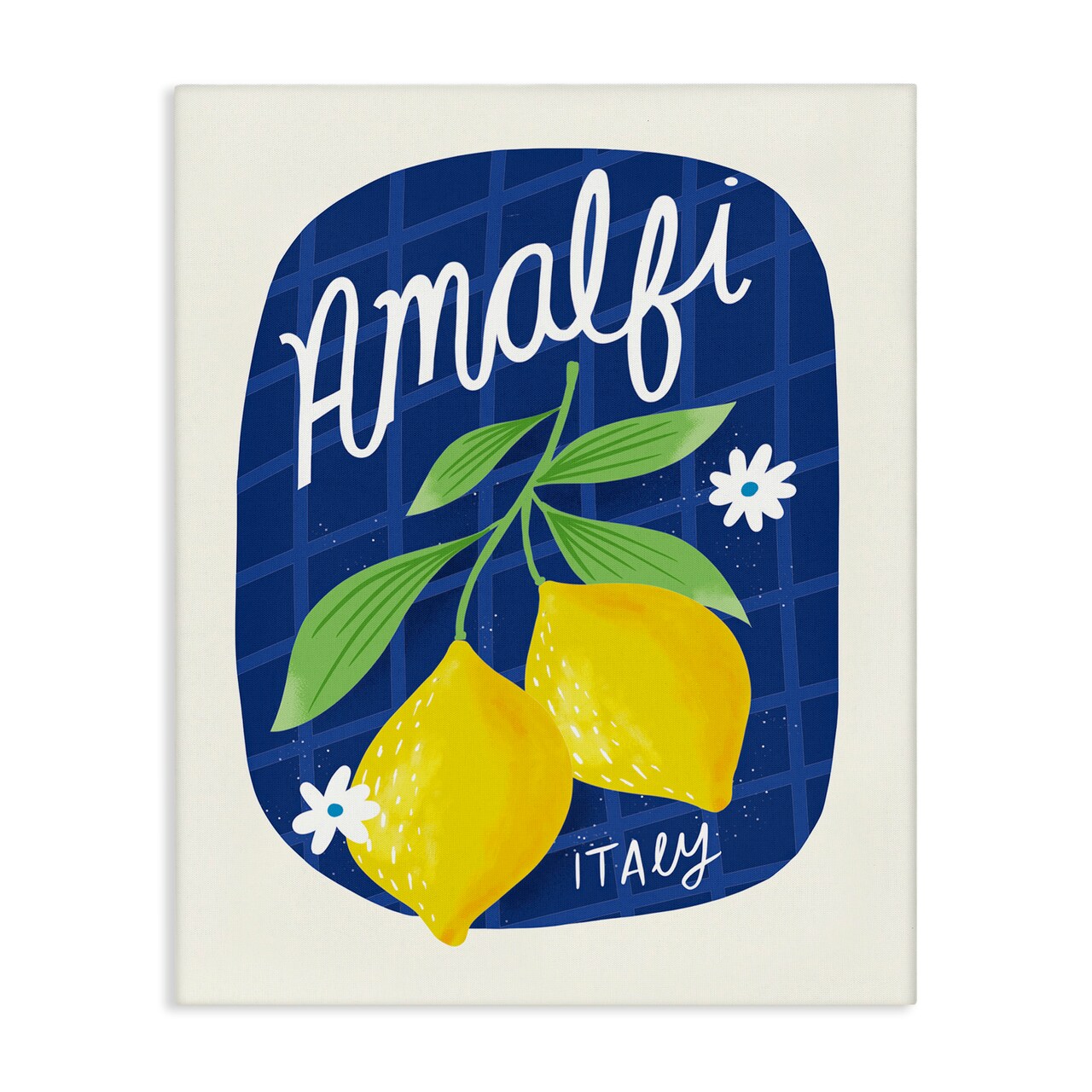 Stupell Industries Amalfi Lemons on Blue Canvas Wall Art Design by Louise Allen Designs